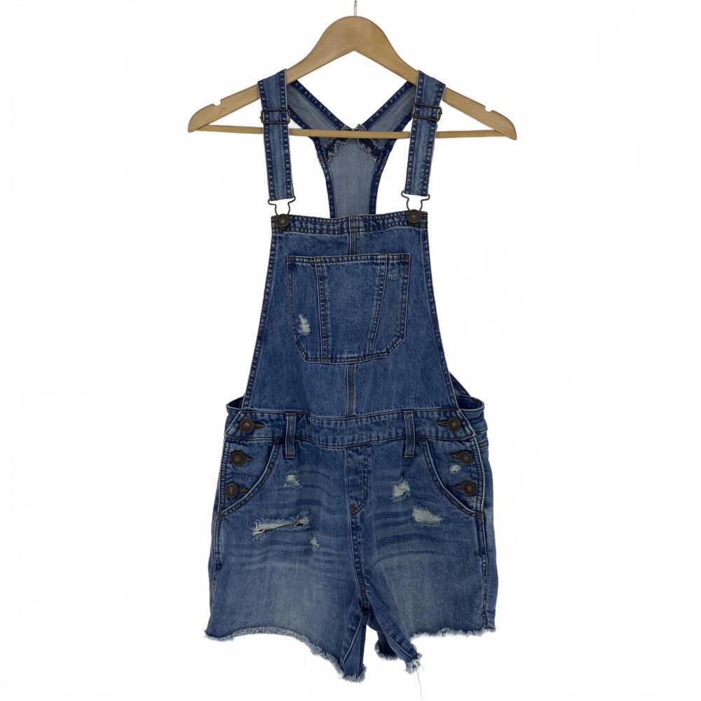 Natural Reflections Trendy Denim Overalls Shorts for Summer Wms sz small